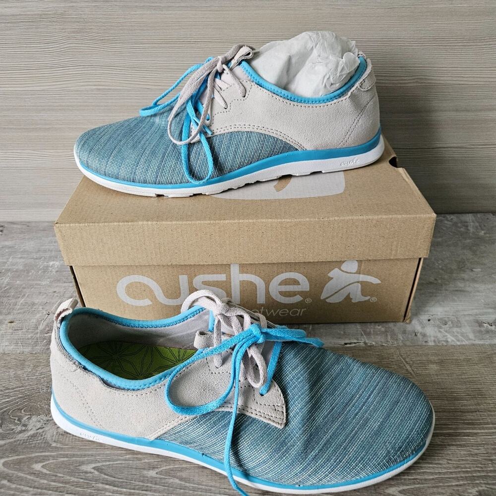 Cushe Womens Shakra Blue Walking Shoes Size 11 Lightweight Canvas Woven Sneakers